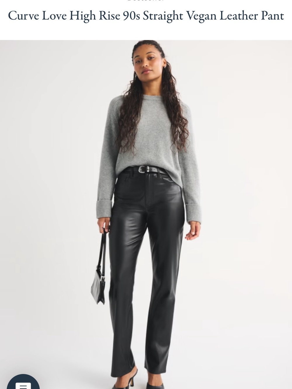 Abercrombie & Fitch Black Faux Leather Straight-Leg Jeans